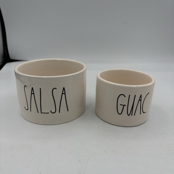 Rae Dunn Other - Rae Dunn by Magenta Salsa & Guac Nesting Bowl Set Chips Dip Serving Hosting Whit
